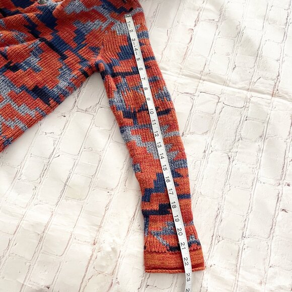 Men’s AE Aztec Southwestern Knit Hoodie | Boho Seriously Soft Pullover Sweater S - Picture 9 of 11